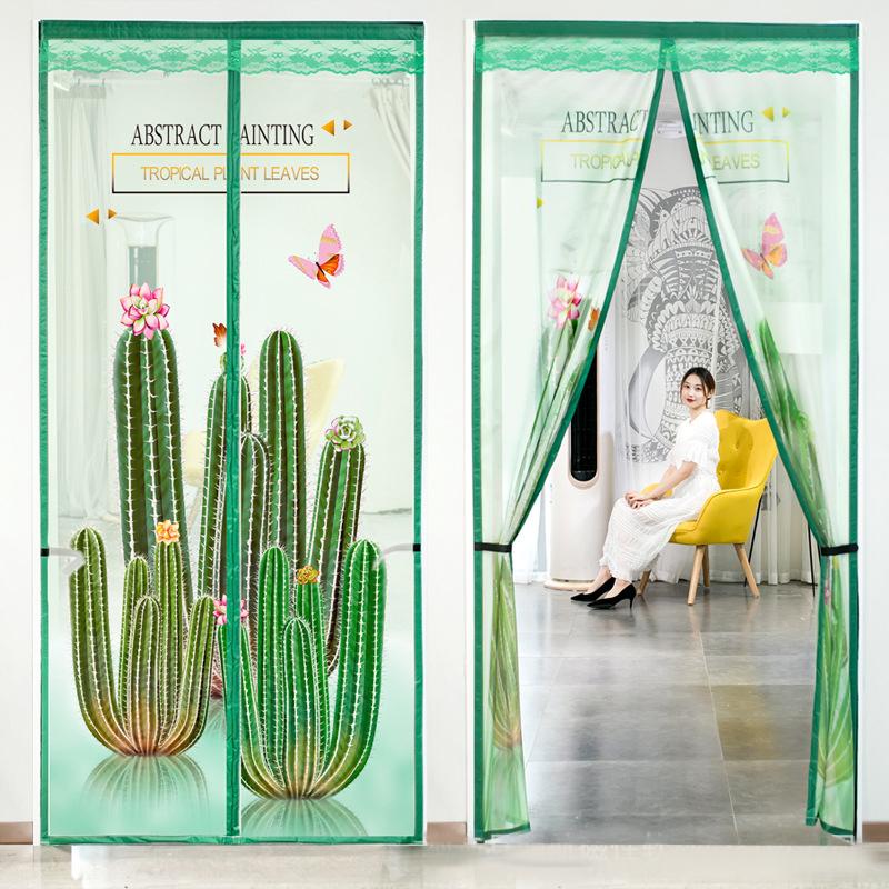 網戸カーテン 玄関網戸 蚊帳 アミ戸 マグネットつき 磁石 タッセル付き 虫よけ 換気 蚊対策 おしゃれ 可愛い レース サボテン イラスト ネコ 勝 プラスナオ Paypayモール店 通販 Paypayモール