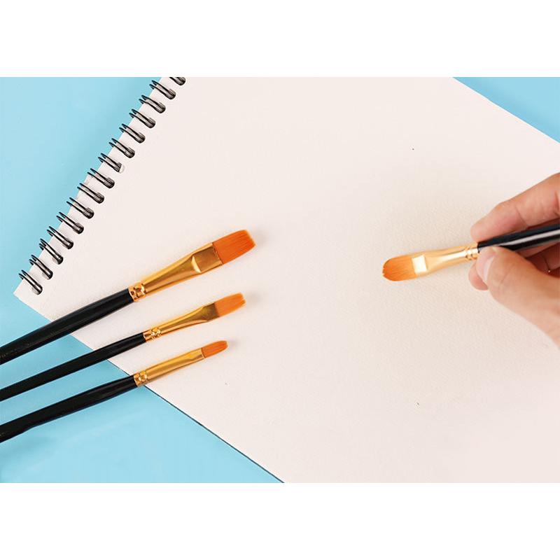 ペイントブラシ 絵筆 画筆 10本セット 画材 丸筆 平筆 ナイロン