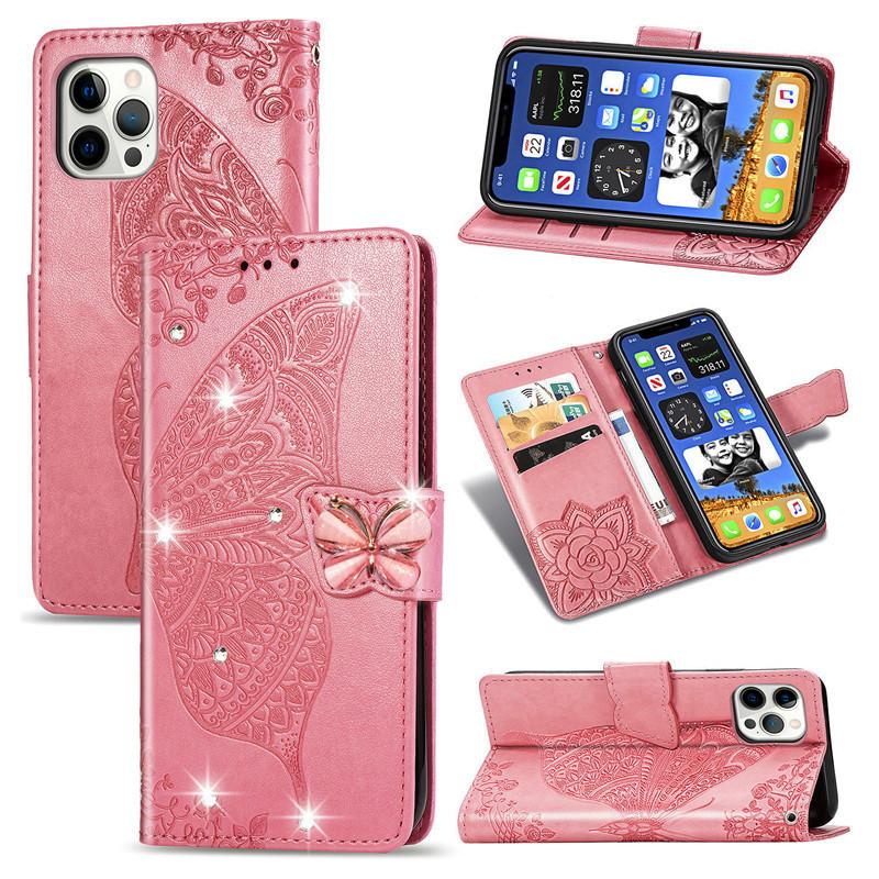 iPhoneケース スマホケース 手帳型 二つ折り スマホカバー 蝶