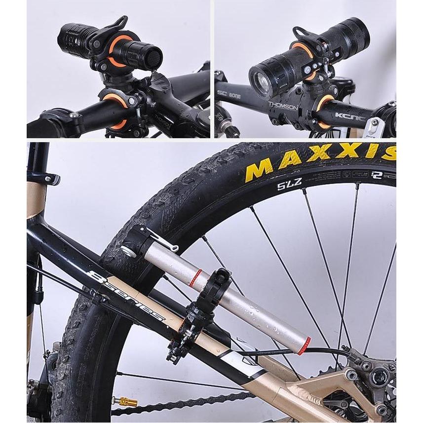 自転車ライトホルダー 懐中電灯ホルダー サイクルライトホルダー