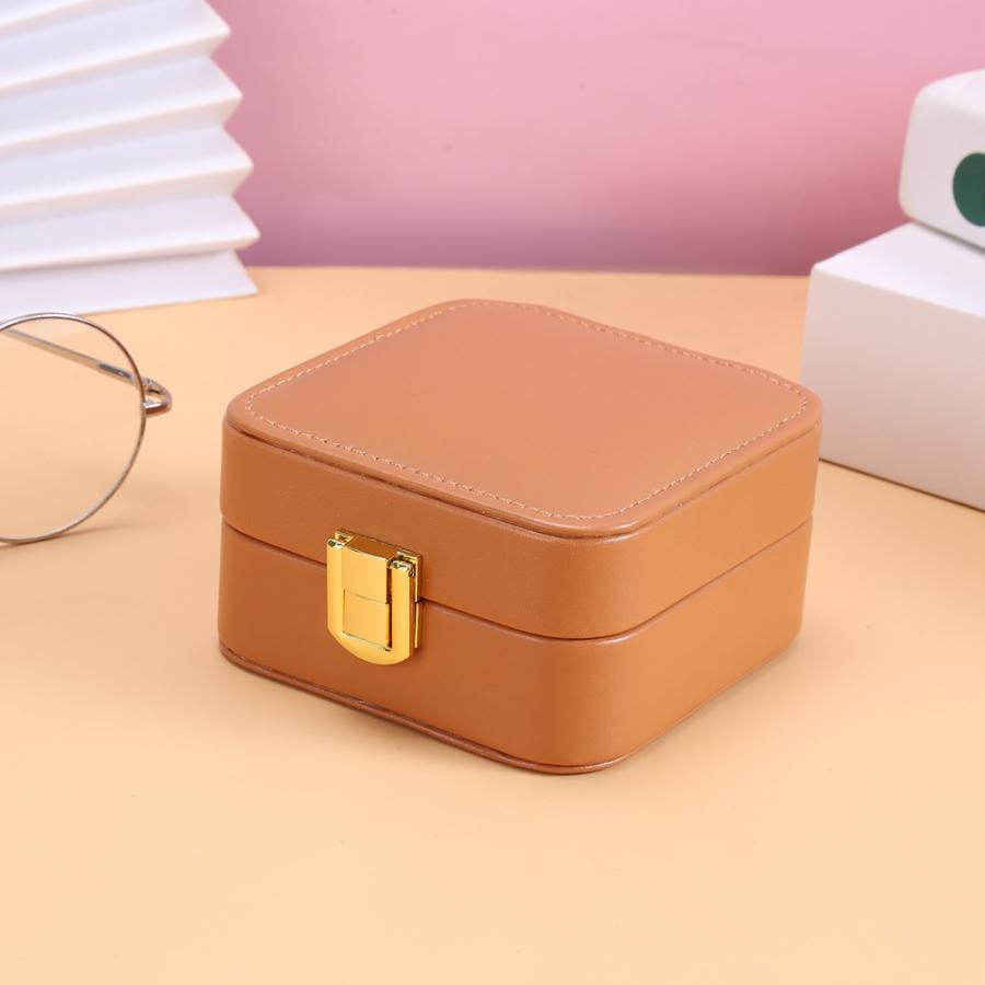 アクセサリーケース 携帯用 ミラー付き ジュエリーケース スクエア型