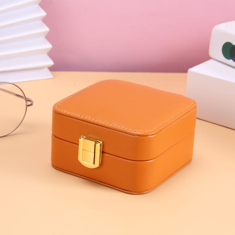 アクセサリーケース 携帯用 ミラー付き ジュエリーケース スクエア型
