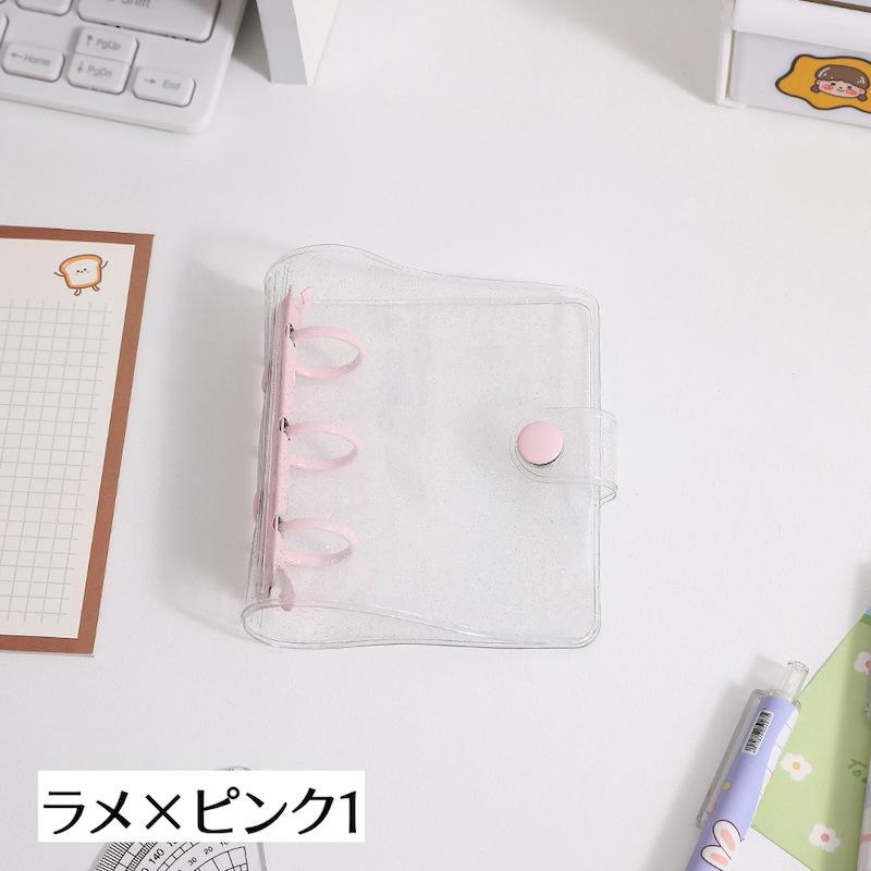 plusnao（プラスナオ） ミニバインダー 3穴 トレカケース メモ帳 透明