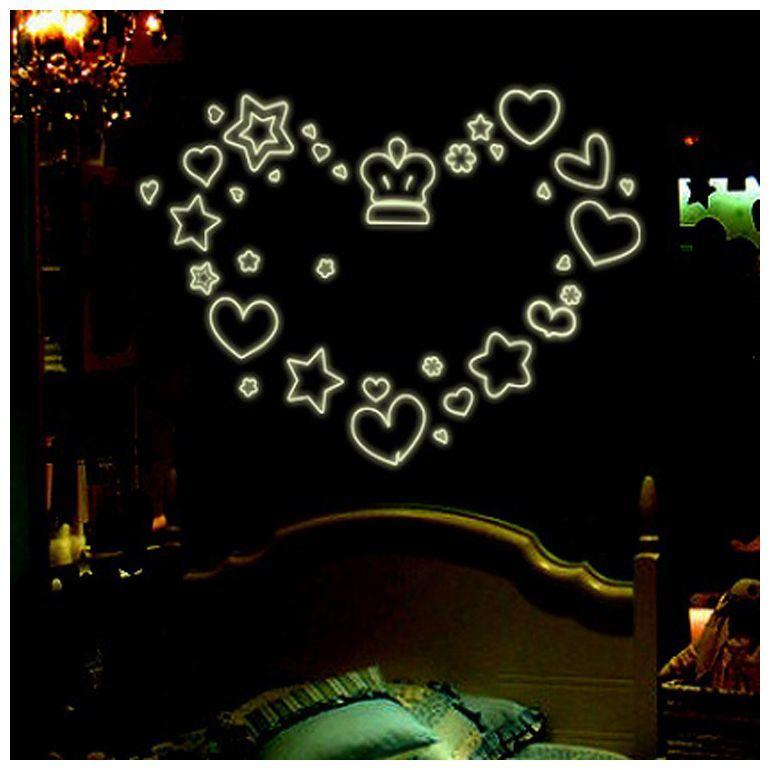 ウォールステッカー 夜光 蛍光 光る オシャレ 可愛い 子供部屋 寝室 壁飾り 壁紙シール 模様替え 室内