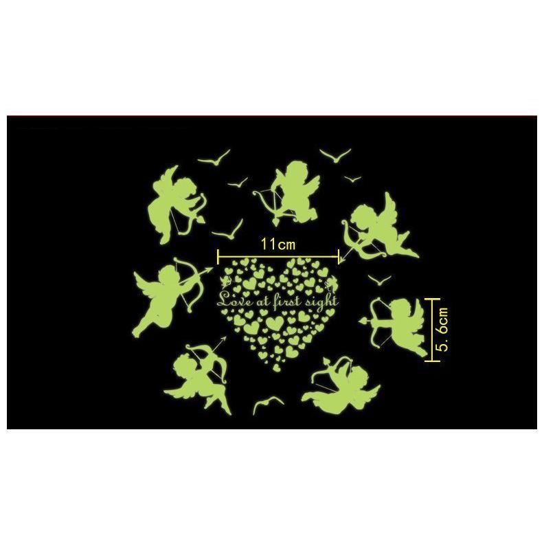 ウォールステッカー 光る 夜光 蛍光 壁紙シール 壁飾り 模様替え 寝室 子供部屋 インテリア オシャレ 可愛い エンジェル ハート プラスナオ Paypayモール店 通販 Paypayモール