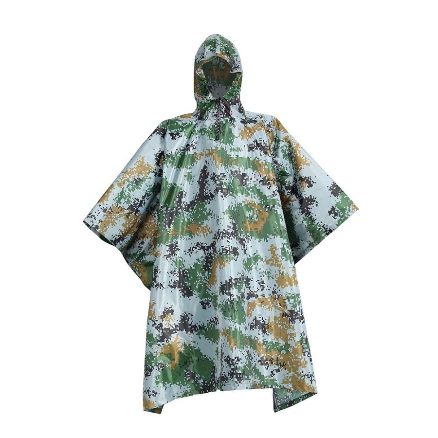 レインコート ポンチョ 雨合羽 雨具 アウター 大人用 Acu迷彩 デジタル迷彩 キャンプ サバイバル フィッシング トレッキング 登山 防水 防湿 プラスナオ Paypayモール店 通販 Paypayモール