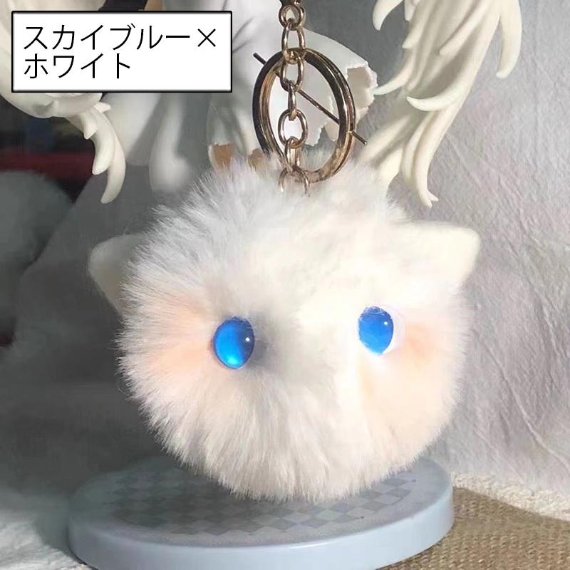 キーホルダー フェイクファー 猫 ねこ ネコ バッグチャーム ふわふわ もこもこ ポンポン キャット レディース 女性 女の子 おしゃれ かわいい ガ | plusnao | 06