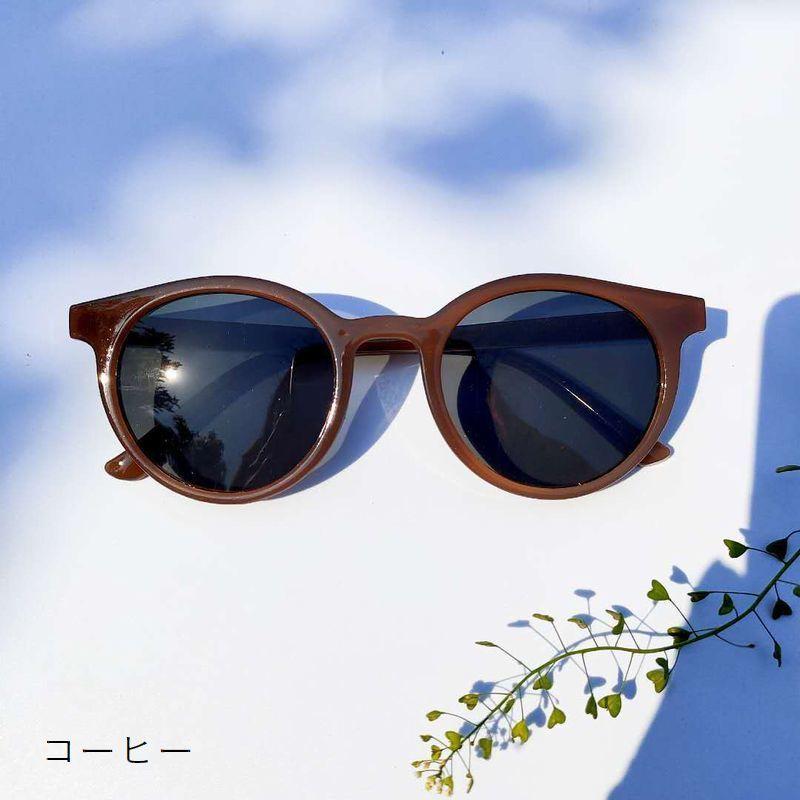 サングラス レディース 女性用 伊達めがね 色付き ボストン型 紫外線  