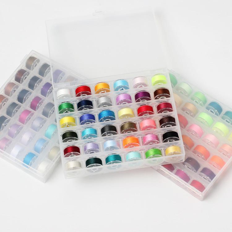 糸付きボビンセット 36色セット 手芸用品 カラフル 整理整頓 クリア