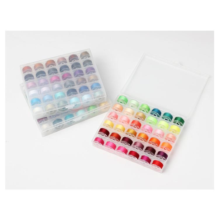 糸付きボビンセット 36色セット 手芸用品 カラフル 整理整頓 クリア