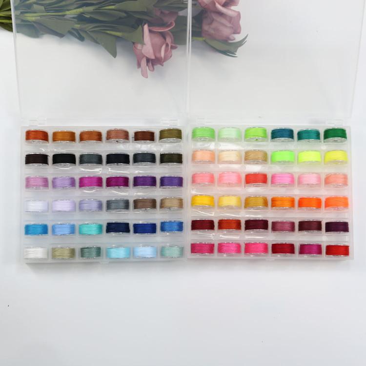 糸付きボビンセット 36色セット 手芸用品 カラフル 整理整頓 クリア
