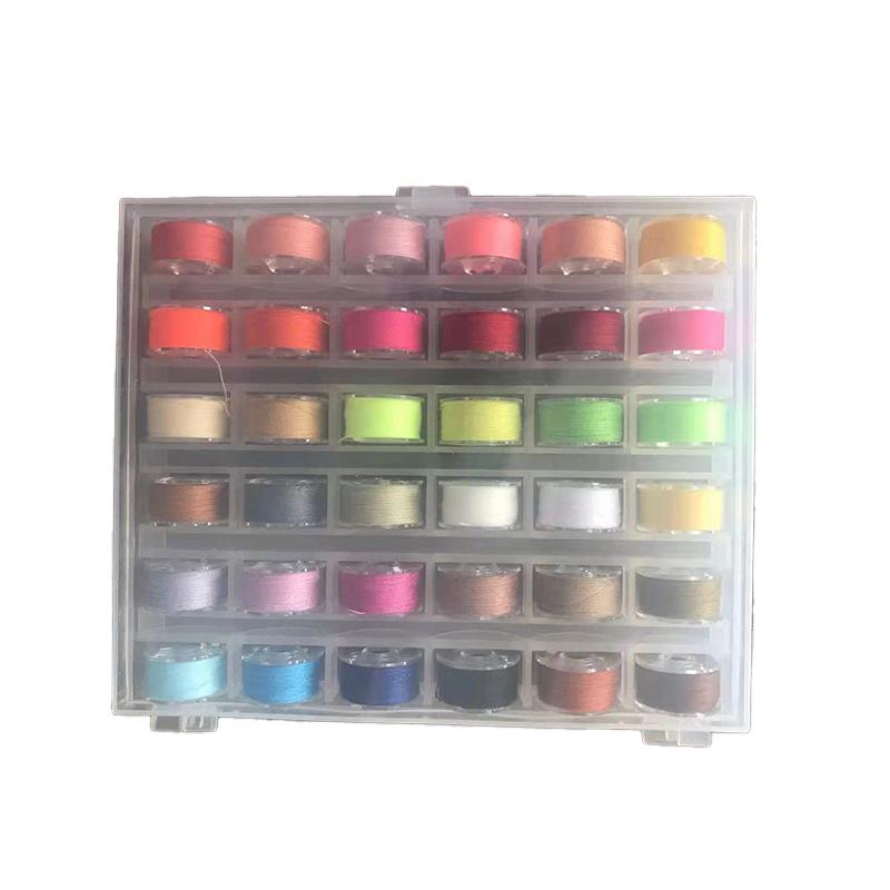 糸付きボビンセット 36色セット 手芸用品 カラフル 整理整頓 クリア