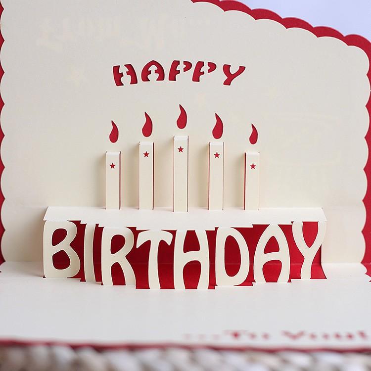 グリーティングカード メッセージカード 誕生日 バースデー 記念日 お祝い カード 立体 飛び出す ケーキ 3D|plusnao|03