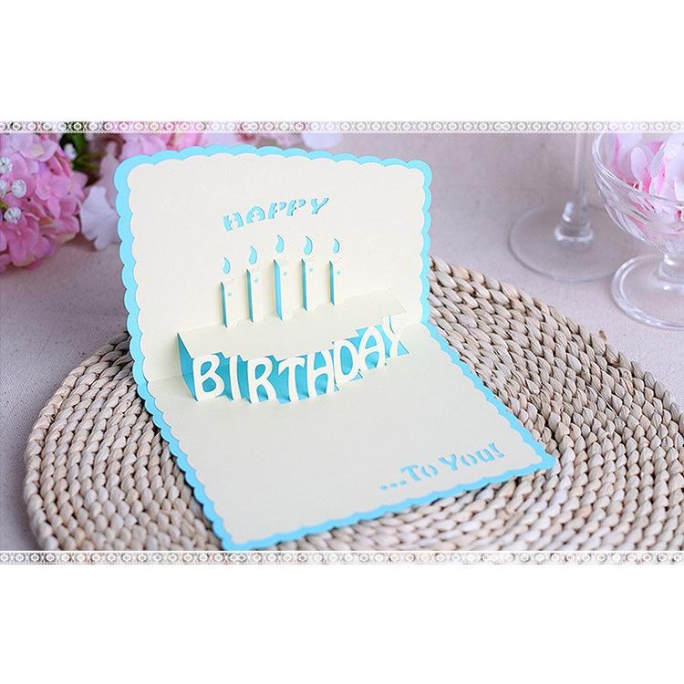 グリーティングカード メッセージカード 誕生日 バースデー 記念日 お祝い カード 立体 飛び出す ケーキ 3D|plusnao|05