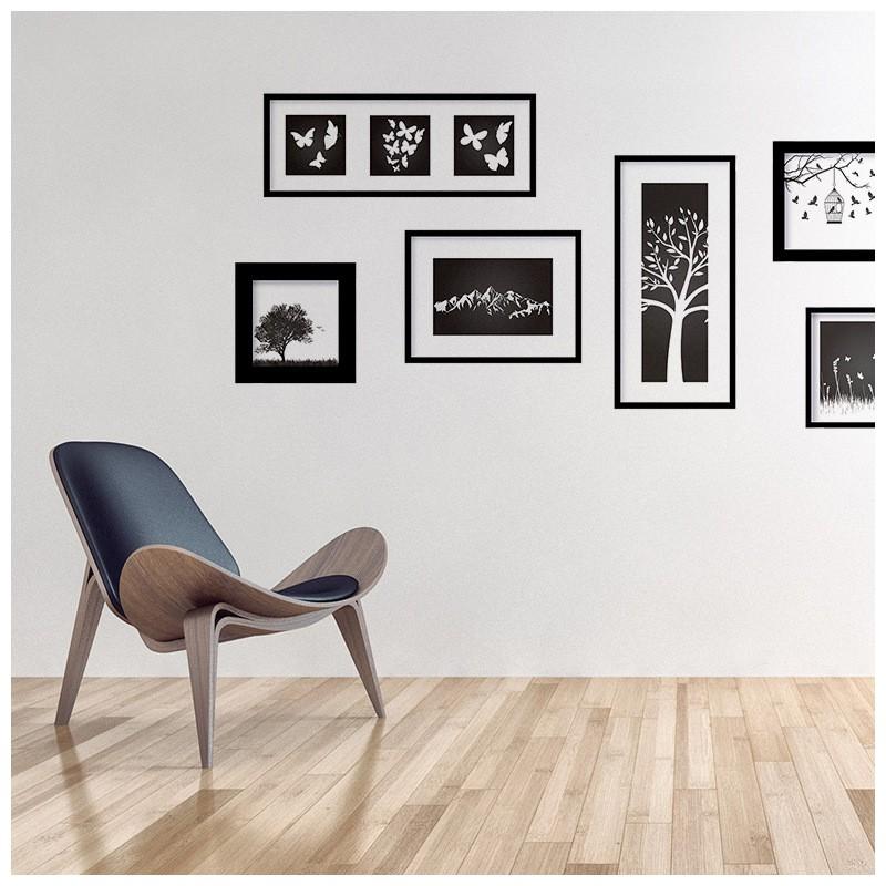 ウォールステッカー ウォールシール 壁シール 壁紙シール 壁面装飾 壁装飾 室内装飾 フォトフレーム 写真 モノクロ 黒 植物 自然 シンプル 大人っ プラスナオ Paypayモール店 通販 Paypayモール