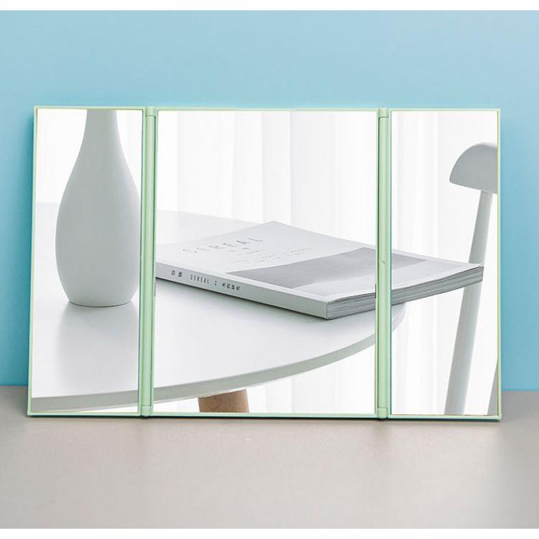 三面鏡　卓上　折りたたみ式 三面鏡 卓上ミラー スタンドミラー 折りたたみ 四角形