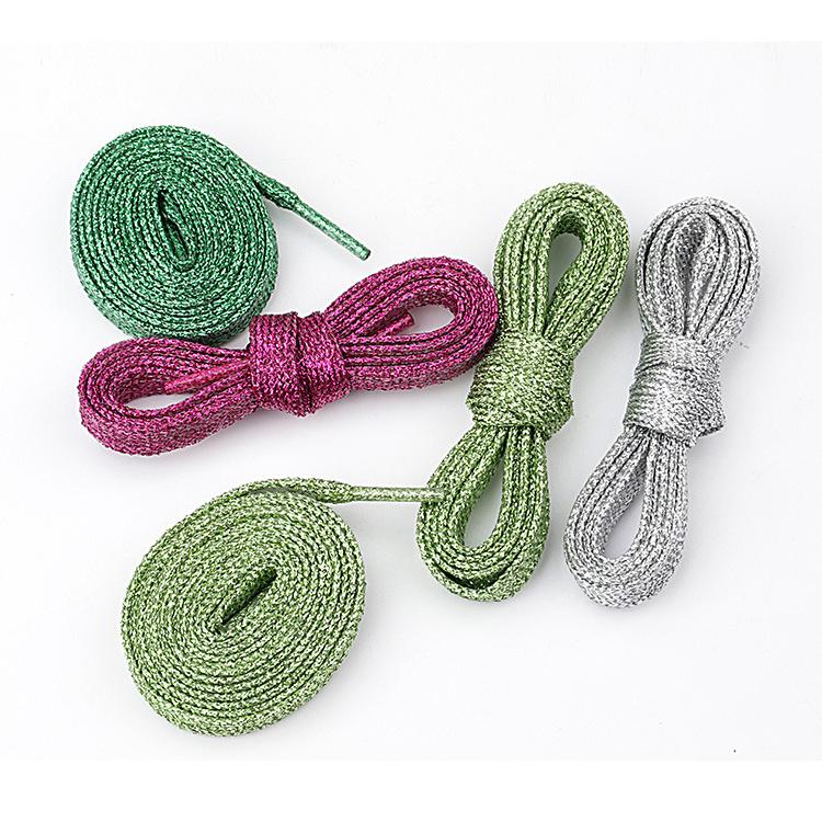 plusnao 靴紐 靴ひも 2本セット 1足分 ラメ 平型 平紐 フラット