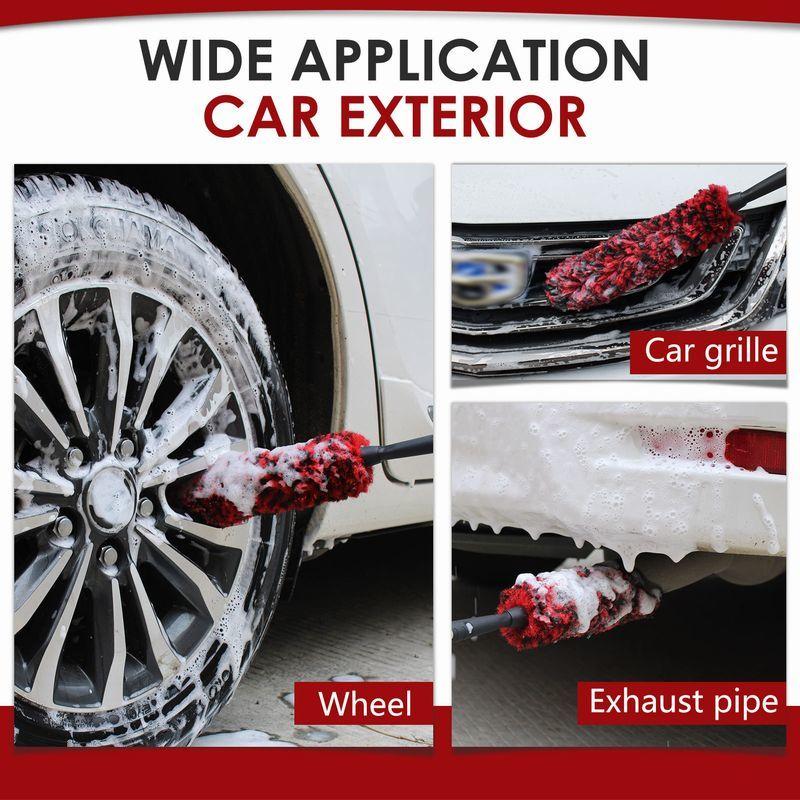 洗車スポンジ 洗車ブラシ カー用品 洗車用品 スティックタイプ 柄付き 