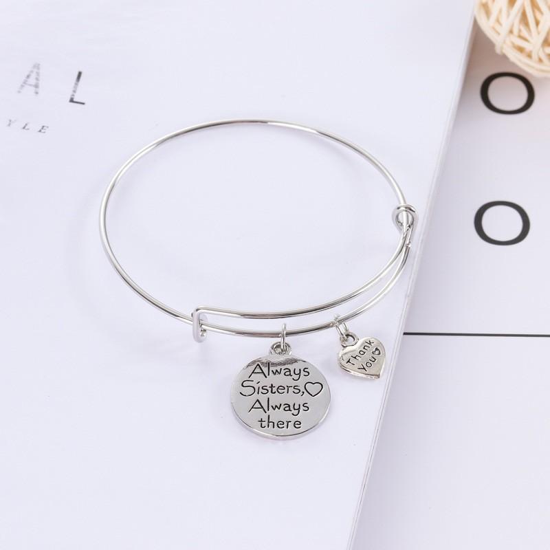 ブレスレット シルバーカラー ハート サークル プレート レディース アクセサリー おしゃれ かわいい シンプル サイズ調整可能 プラスナオ Paypayモール店 通販 Paypayモール