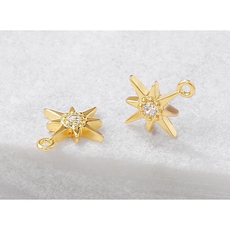 チャーム 2個セット 八芒星 オクタグラム 星 1個 アクセサリーパーツ