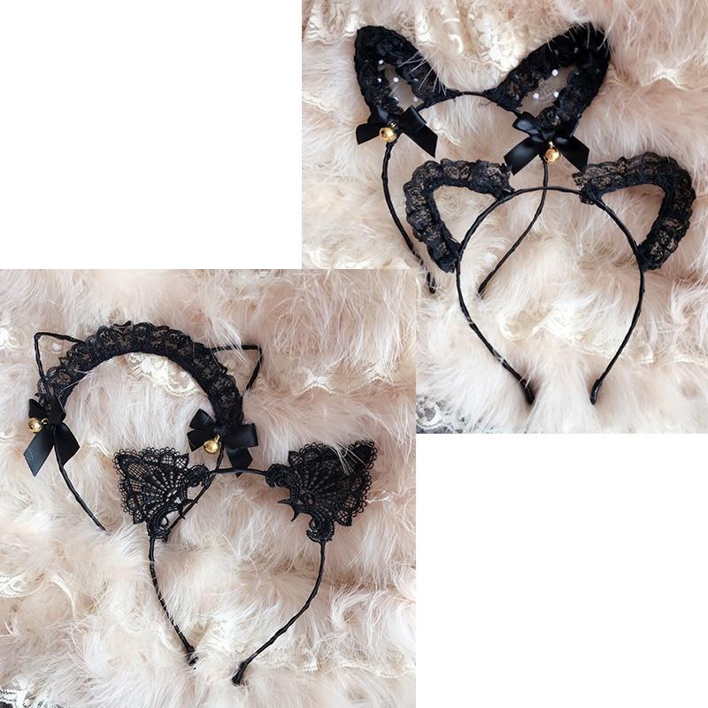 カチューシャ レディース ヘアアクセサリー 大人 猫耳 ネコ耳 レース
