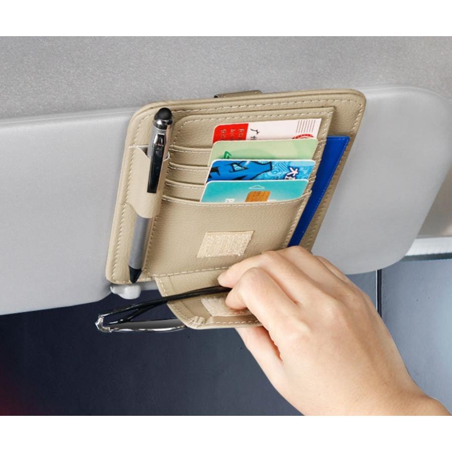 財布・ケース・小物入れ SUN これで収納上手 サンバイザーホルダーネイビー 小物入れ iPhone7