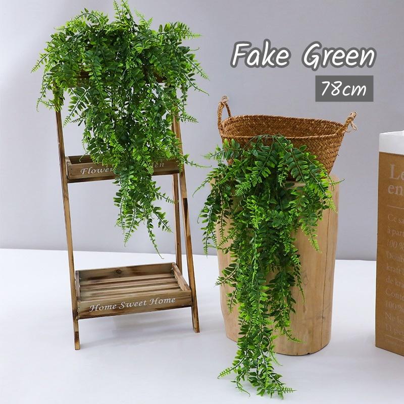 フェイクグリーン 人工観葉植物 造花 緑 つる 吊り下げ リーフ 葉っぱ 装飾 飾り インテリア小物 植木鉢 枯れない 鉢植え 長い ロング リビング（Yahoo!・プラスナオYahoo!店）
