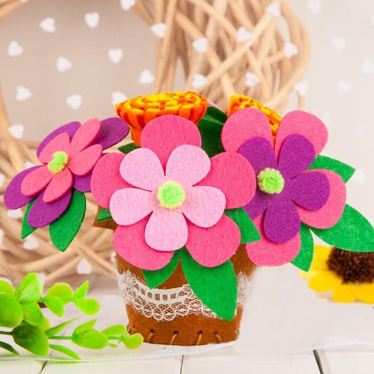 手作りキット ハンドメイド クラフト 花 フラワー ブーケ メーカー在庫限り品 カーネーション 水仙 ひまわり プレゼント 鉢 フエルト フェルト 飾り D 向日葵 手芸