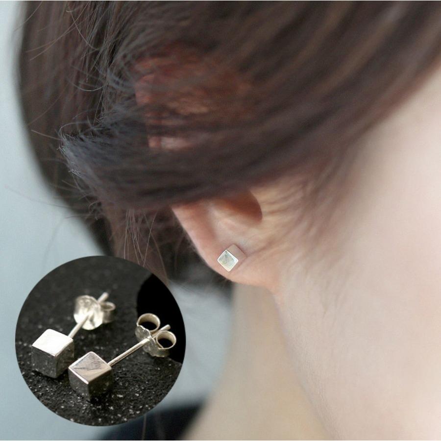スタッドピアス レディース アクセサリー 女性用 シルバー925 四角 正方形 立体 立方体 カジュアル 定番 上品 おしゃれ シンプル プレゼント Zak 934 プラスナオyahoo 店 通販 Yahoo ショッピング