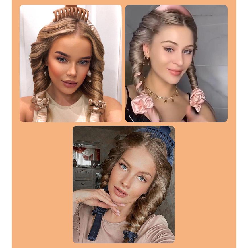 ヘアカーラー カールバンド シュシュ ヘアクリップ 4点セット