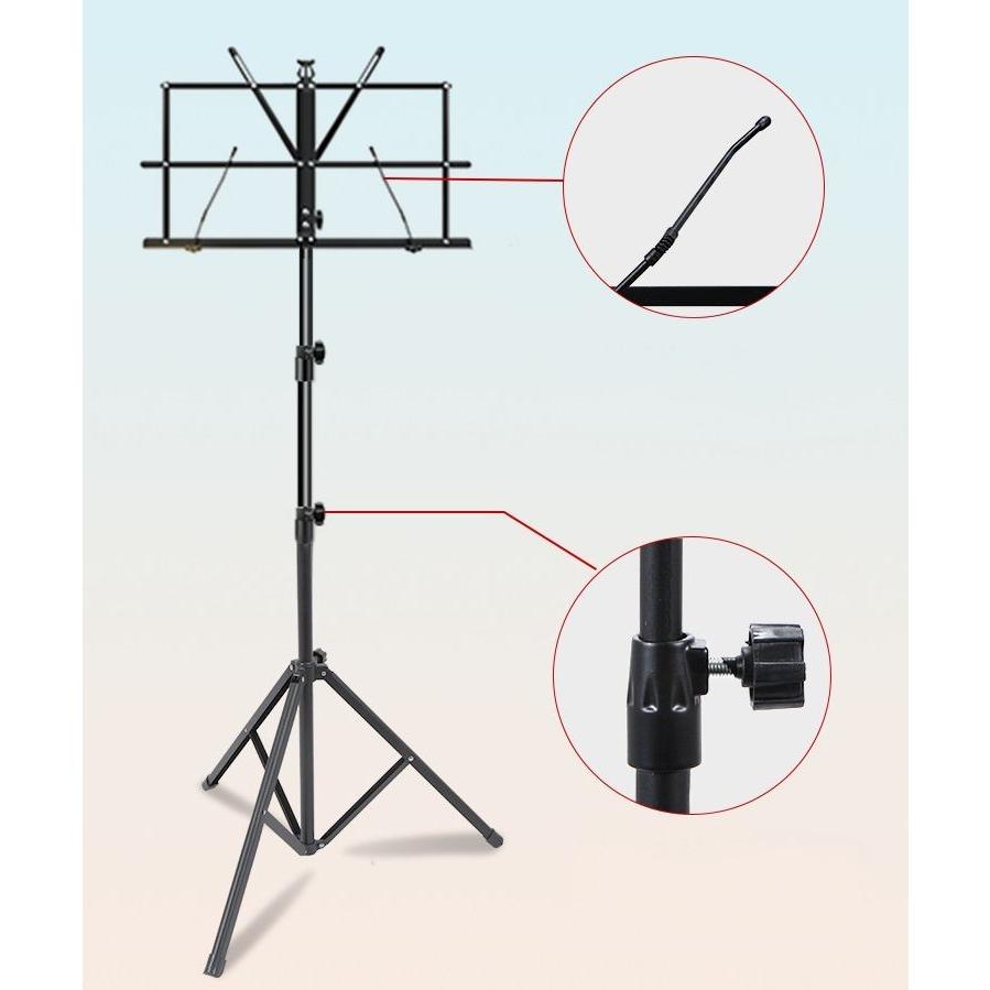 譜面台 折りたたみ式 スチール製 楽譜スタンド 読書台 卓上 軽量 角度