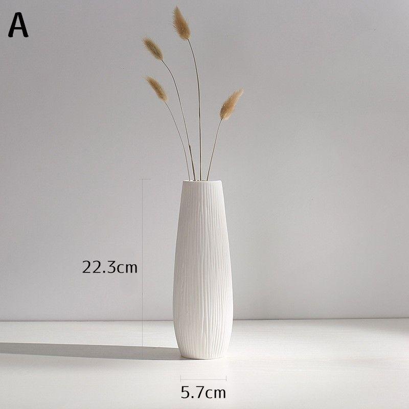 花瓶 花びん フラワーベース 花器 陶器 セラミック 装飾 インテリア ホワイト リビング 寝室 玄関 おしゃれ シンプル 北欧風 | ブランド登録なし | 01