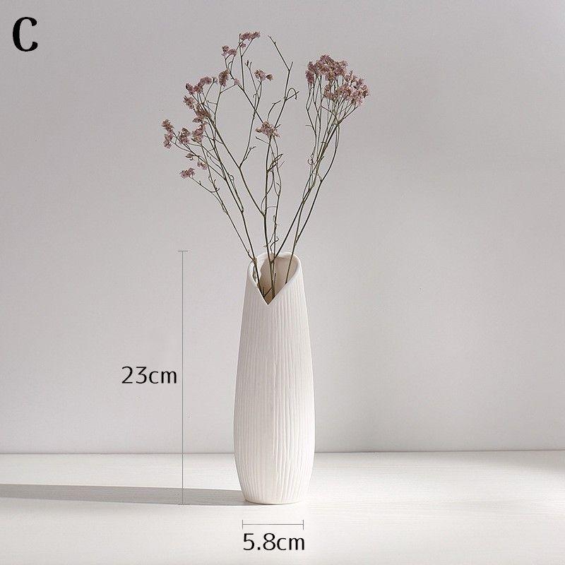 花瓶 花びん フラワーベース 花器 陶器 セラミック 装飾 インテリア ホワイト リビング 寝室 玄関 おしゃれ シンプル 北欧風 | ブランド登録なし | 03