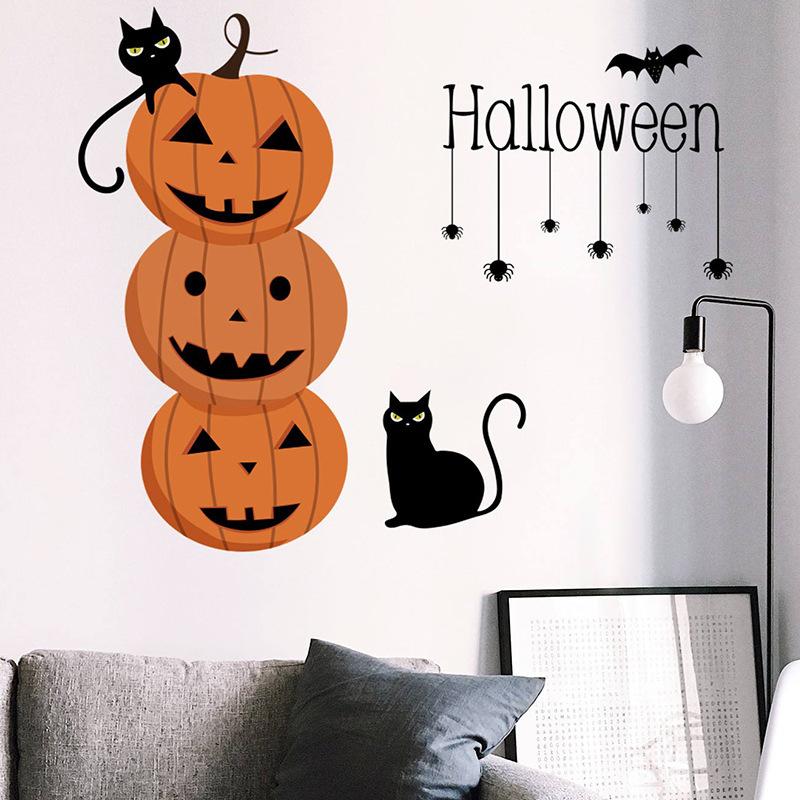 ウォールステッカー ハロウィン クモ かぼちゃ コウモリ 黒猫 Halloween 子供部屋 ドア 壁 窓 シール 部屋飾り 店内飾り Diy 可愛い プラスナオ Paypayモール店 通販 Paypayモール
