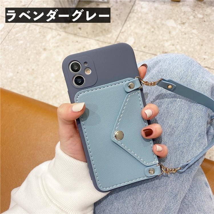 iPhoneケース スマホケース カードポケット ボタン 持ち手付き 背面