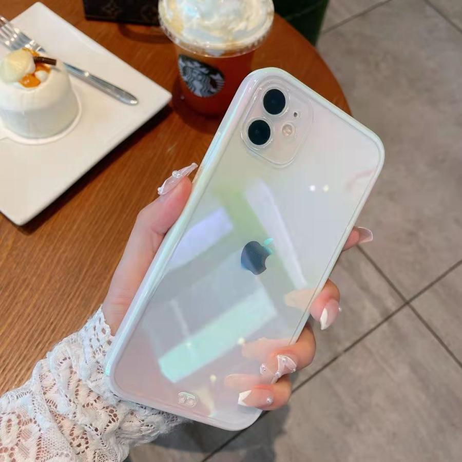 iPhoneケース iPhoneカバー アイフォン オーロラカラー クリア TPU スマホカバー スマホケース カバー ケース 保護 傷防止 おしゃれ｜plusnao｜09