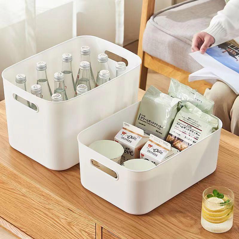 収納バスケット 収納ケース 小物入れ 長方形 ホワイト イエロー ピンク