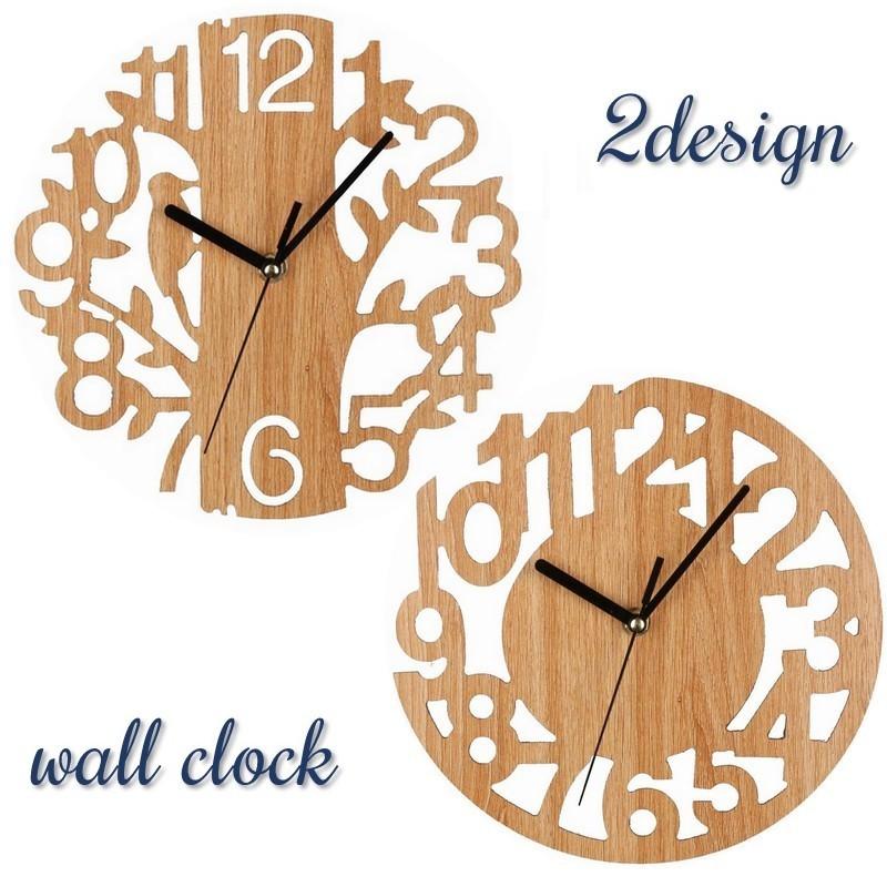 内祝い 時計 壁掛け時計 ウォールクロック アナログ式 数字 切り絵風 電池式 ウッド調 おしゃれ シンプル スタイリッシュ モダン ナチュラル リビング ダ Aynaelda Com