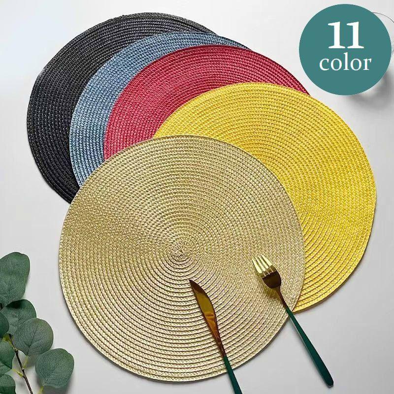 kgka✨円形ランチョンマット（各2枚）8色セット/プレート2枚 plusnao ランチョンマット プレースマット ランチマット 円形 丸