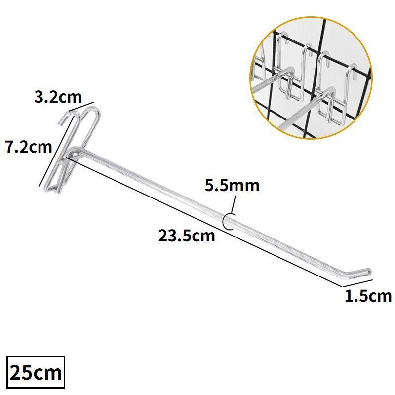 メッシュパネル用 ネットフック ラックフック 2本セット 20 25 30cm