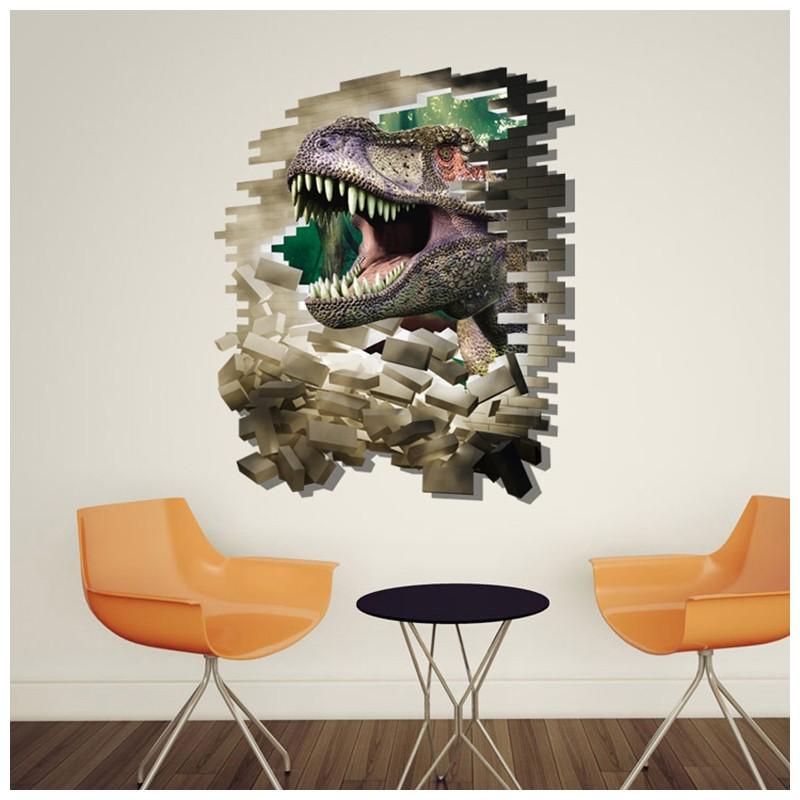 ウォールステッカー ウォールシール 恐竜 だまし絵 トリックアート 3d 立体的 飛び出す 壁シール 壁紙シール 壁面装飾 壁装飾 室内装飾 インテリ プラスナオ Paypayモール店 通販 Paypayモール