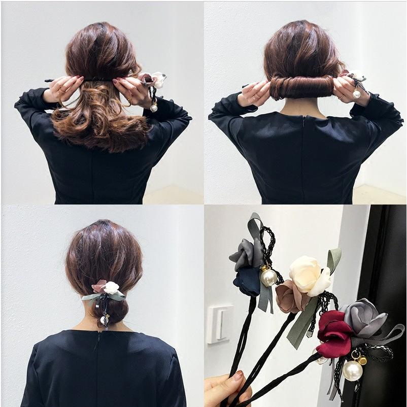 お団子 お団子作り グッズ お団子メーカー ヘアアクセサリー 髪飾り 簡単 手軽 ひも 縄 花 お花 フラワー フェイクパール リボン くるくる かわ プラスナオ Paypayモール店 通販 Paypayモール