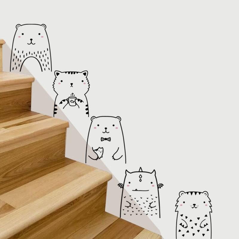 ウォールステッカー 転写タイプ 壁飾り 寝室 部屋 階段 ゆるカワ アニマル 動物 揃えてもかわいい 単体でもかわいい 子供部屋 プラスナオ Paypayモール店 通販 Paypayモール