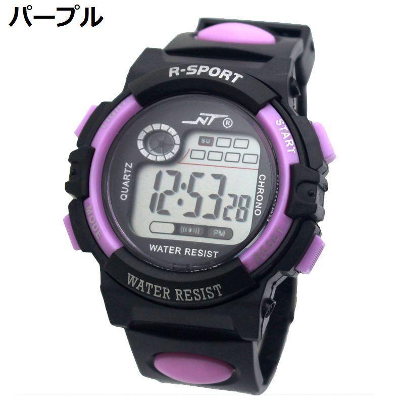 デジタルウォッチ 腕時計 スポーツ 子供 キッズ 男の子 女の子 生活防水 アラーム ストップウォッチ 日付 カレンダー 多機能 クロノグラフ 曜日|plusnao|04