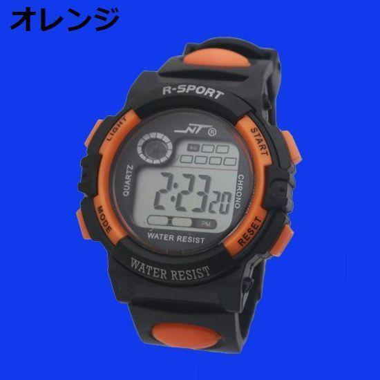 デジタルウォッチ 腕時計 スポーツ 子供 キッズ 男の子 女の子 生活防水 アラーム ストップウォッチ 日付 カレンダー 多機能 クロノグラフ 曜日|plusnao|07
