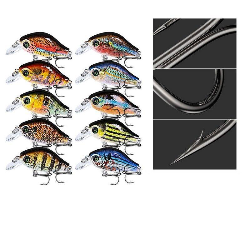 ハードルアー クランクベイト リップ トリプルフック 小型 ハードベイト 疑似餌 釣り餌 釣り用品 釣り具 フィッシング用品 海釣り 船釣り バス釣り 30 Off