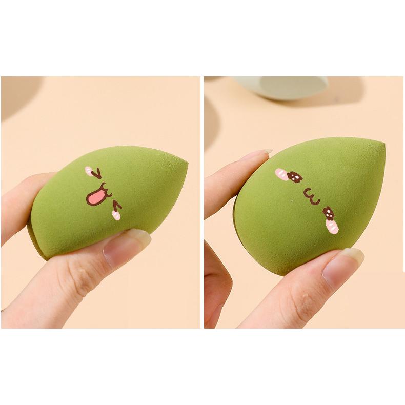 メイクスポンジ 水で膨らむ スポンジ パフパウダー 卵型 しずく型