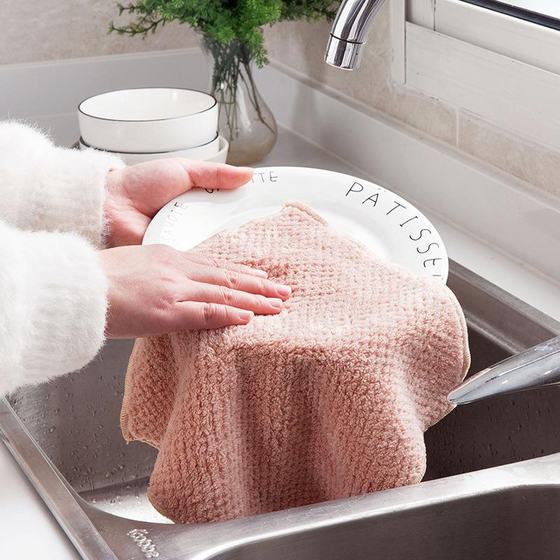 おしゃれ ふきん 布巾 2枚セット 25 25cm 正方形 厚手 キッチンクロス ディッシュクロス マイクロファイバー 食器拭き 台拭き シンプル 吸水 定番 Wantannas Go Id