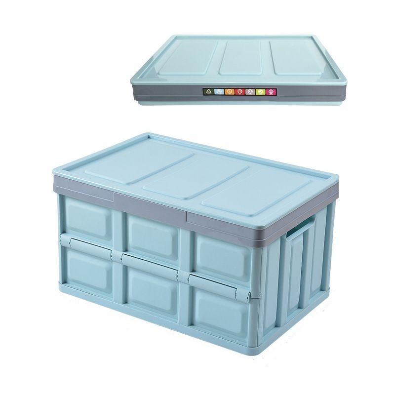 青いプラスチック収納ボックス 折りたたみコンテナ オリコン 12