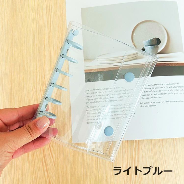 plusnao バインダー ミニ A7 6穴 ミニバインダー 文房具 クリア